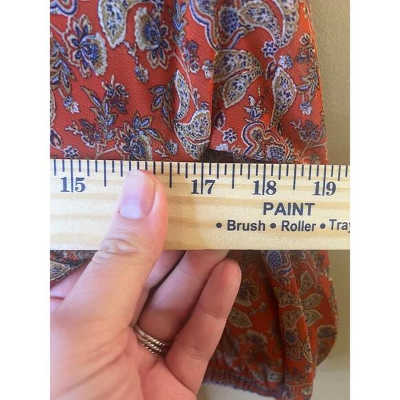 Max Studio London Floral VNeck 3/4 Sleeve Lined Maxi Dress Ruffled Hem Small NWT - Picture 10 of 10